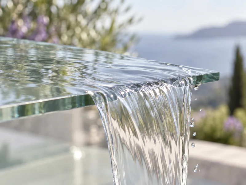 Atmospheric image of clear water on glass