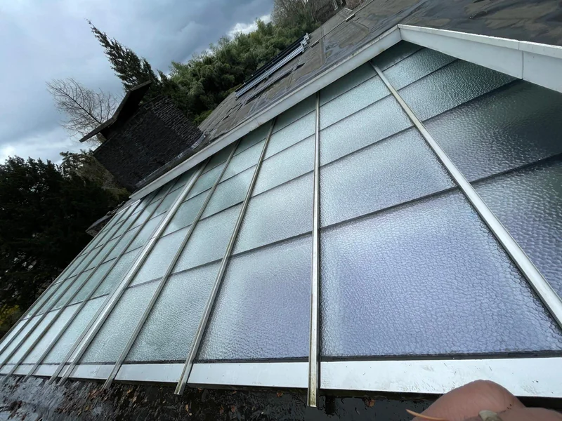 Glass roof panels after cleaning